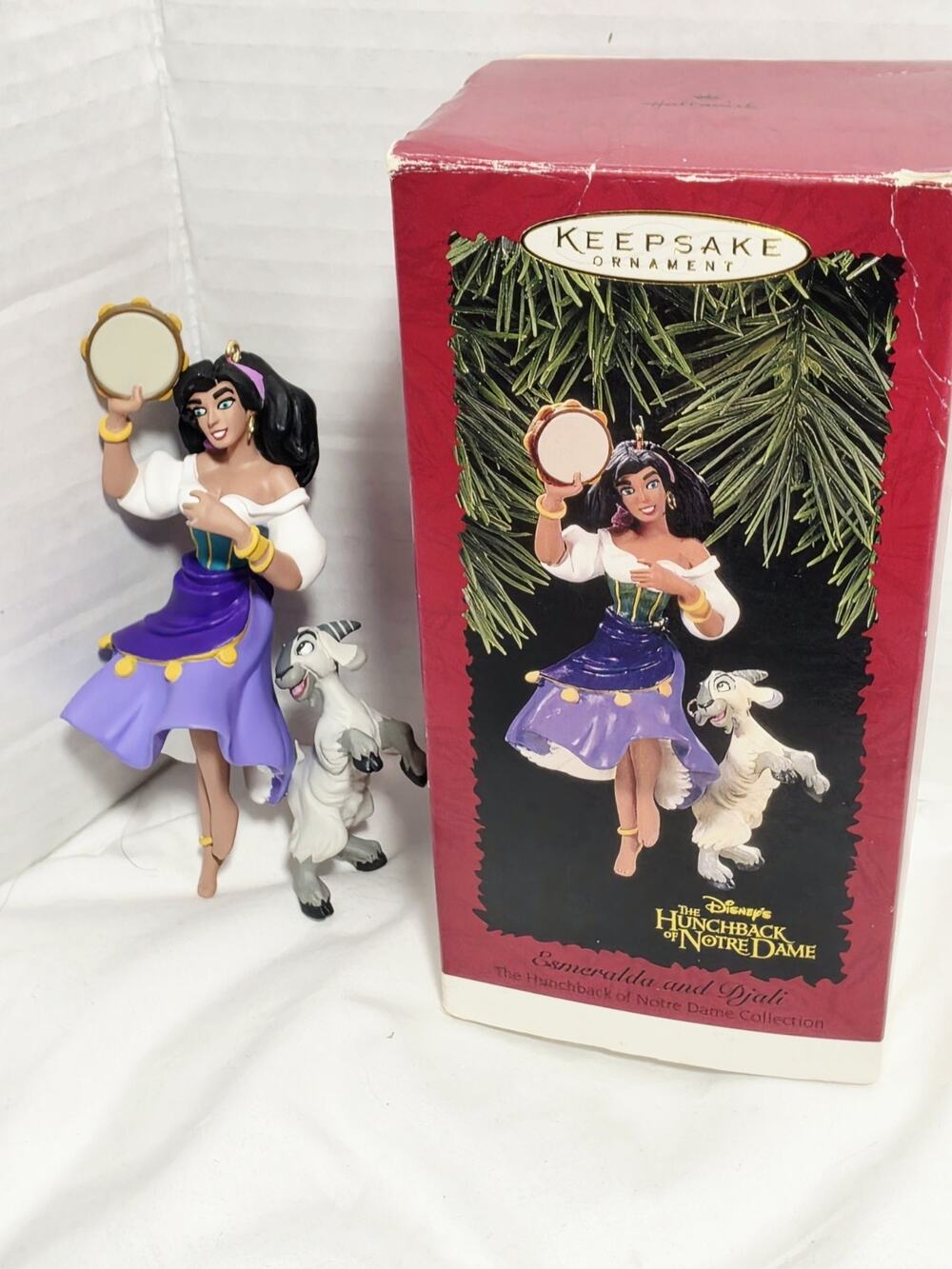 Hallmark Esmeralda and Djali Hunchback of Notre Dame Disney 1996 Ornament Vtg